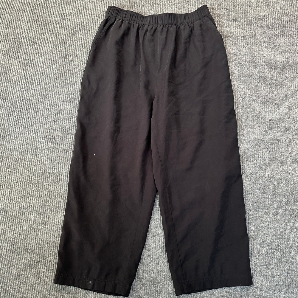 Nordstrom Rack Relaxed Pull-On Pants‎ Medium Black Elastic Waist Cropped